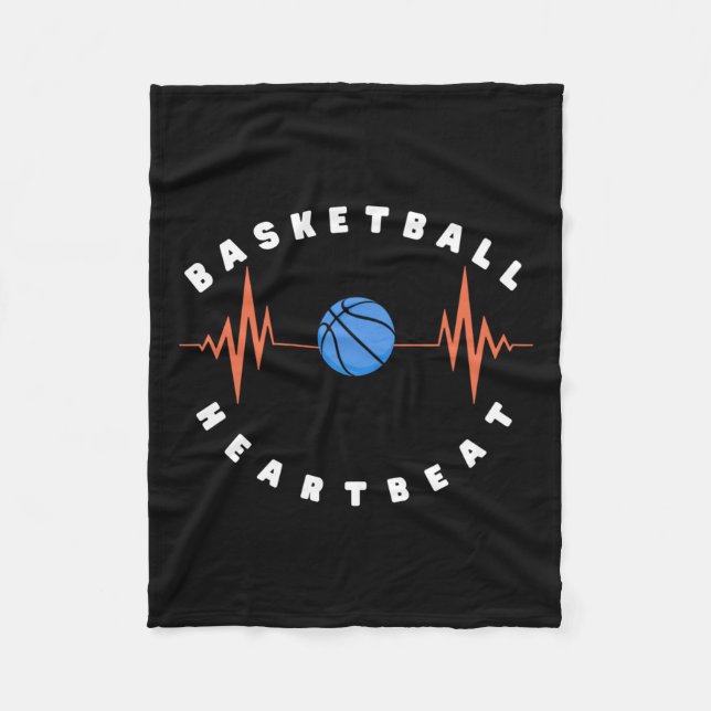 Basketball Heartbeat 6  Fleece Blanket (Front)