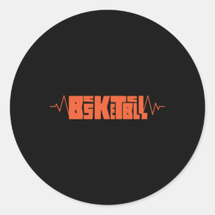 Basketball Heartbeat 9 Classic Round Sticker