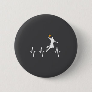 Basketball Heartbeat Apparel For Men And Boys Love 6 Cm Round Badge