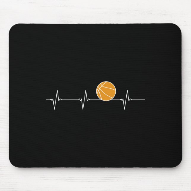 Basketball Heartbeat - Ball Ecg Pulse For Fans Mouse Mat (Front)