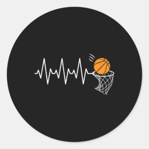 Basketball Heartbeat Basketball Lover  Classic Round Sticker