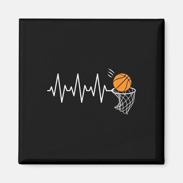 Basketball Heartbeat Basketball Lover  Magnet (Front)