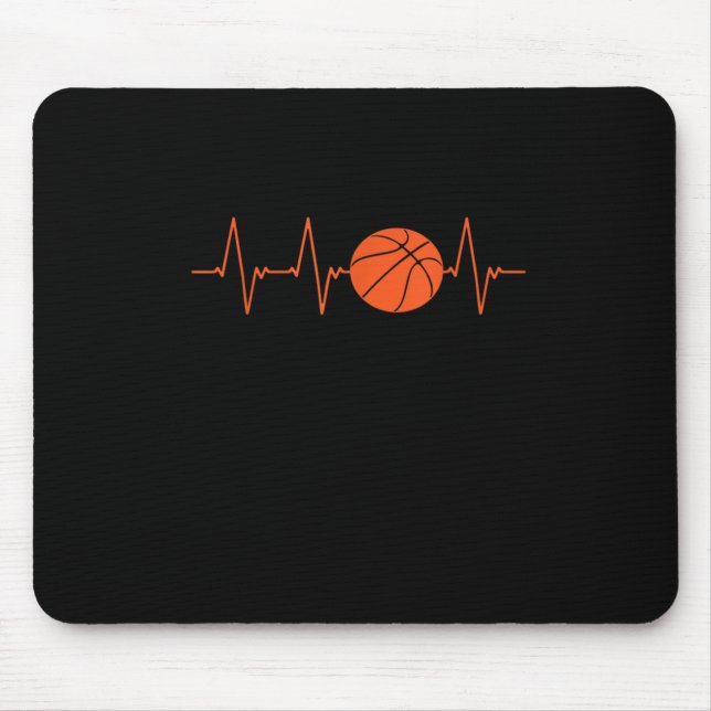Basketball Heartbeat Bball Gift  Mouse Mat (Front)