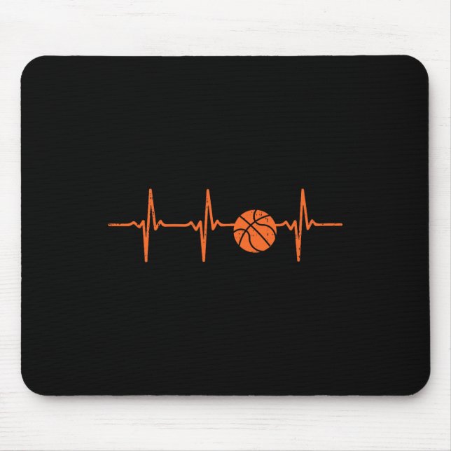 Basketball Heartbeat Coach Player Team Baller Men  Mouse Mat (Front)