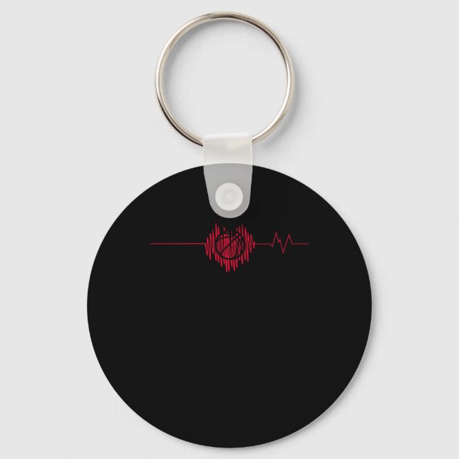 Basketball Heartbeat – Dribble  Key Ring (Front)