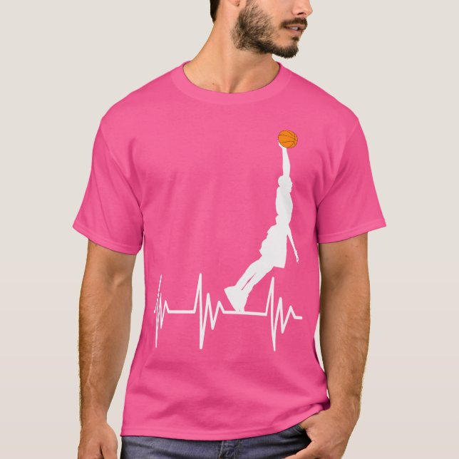 Basketball Heartbeat Dunk Graphic Men Women Kids B T-Shirt (Front)