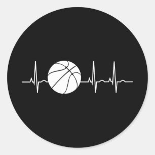 Basketball Heartbeat Ekg Basketball Coach  Classic Round Sticker