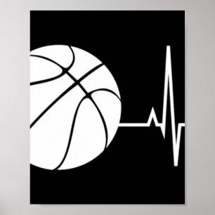 Basketball Heartbeat Ekg Basketball Coach  Poster