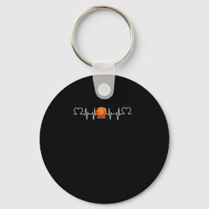 Basketball Heartbeat Funny Basketball Lover Key Ring