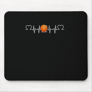 Basketball Heartbeat Funny Basketball Lover Mouse Mat