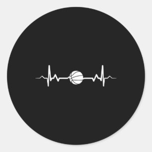 Basketball Heartbeat Gift Idea 1 Classic Round Sticker