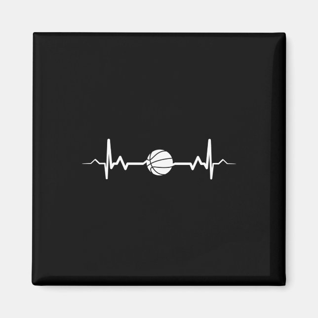 Basketball Heartbeat Gift Idea 1  Magnet (Front)