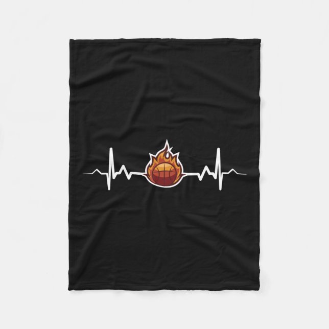Basketball Heartbeat Gift Idea  Fleece Blanket (Front)