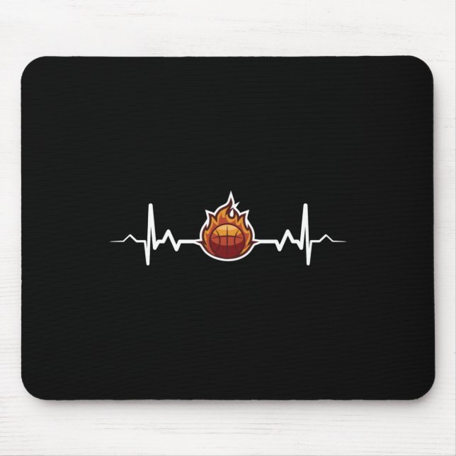 Basketball Heartbeat Gift Idea  Mouse Mat (Front)
