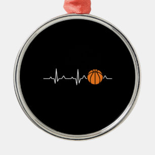 Basketball Heartbeat Metal Tree Decoration
