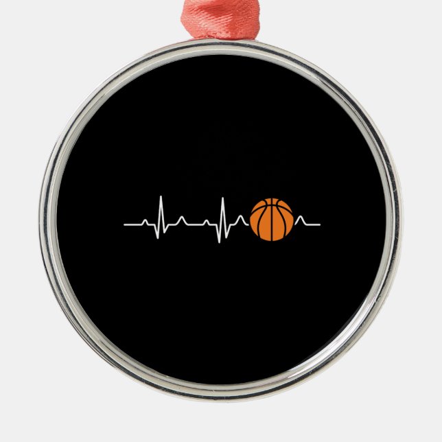 Basketball Heartbeat Metal Tree Decoration (Front)
