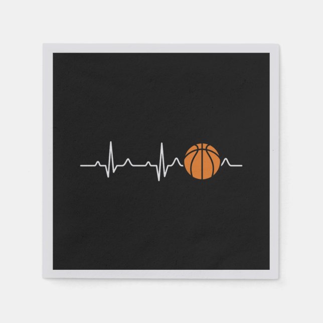 Basketball Heartbeat Napkin (Front)