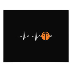 Basketball Heartbeat Photo Print