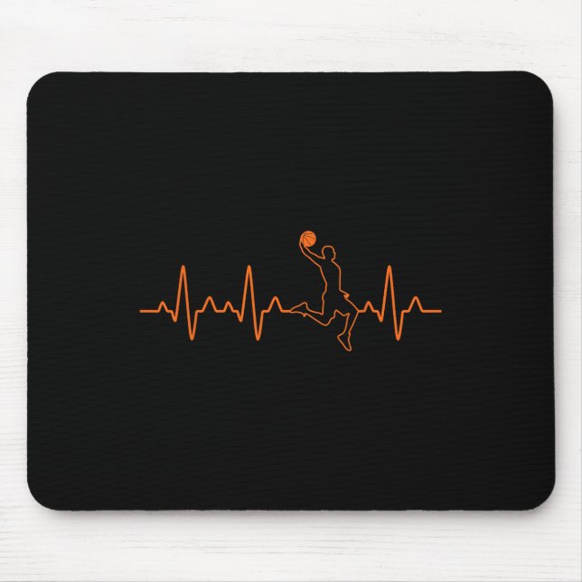 Basketball Heartbeat Player BBall Coach Gift For M Mouse Mat (Front)