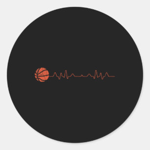 Basketball Heartbeat Player Gift Classic Round Sticker