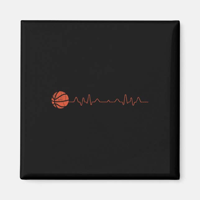 Basketball Heartbeat Player Gift  Magnet (Front)