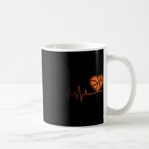 Basketball Heartbeat Sport Motive Coffee Mug