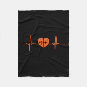 Basketball Heartbeat Sport Motive Fleece Blanket
