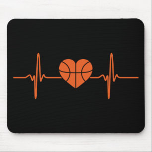 Basketball Heartbeat Sport Motive Mouse Mat