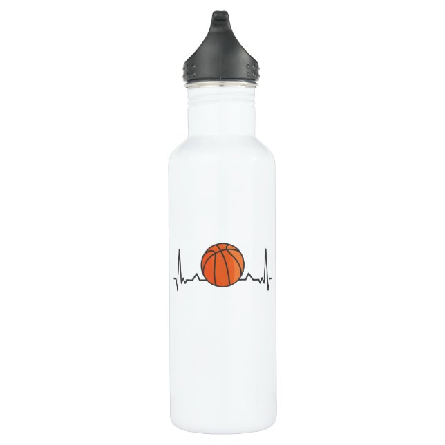 Basketball Heartbeat Sports Gifts 710 Ml Water Bottle (Right)
