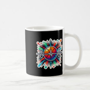Basketball Heartbeat Sticker - Perfect For Sports Coffee Mug