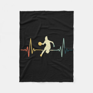 Basketball Heartbeat Vintage Fleece Blanket