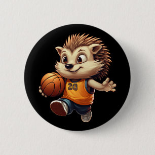 Basketball Hedgehog 1 6 Cm Round Badge