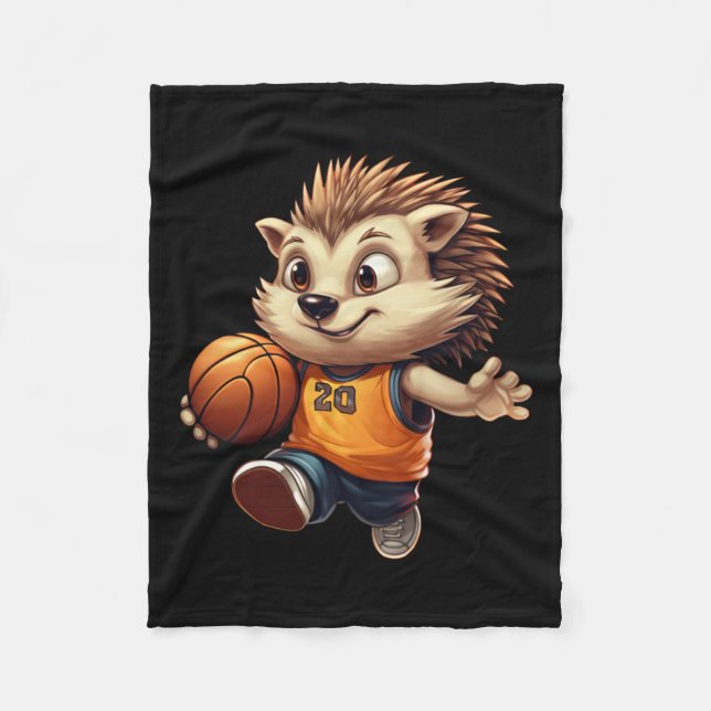 Basketball Hedgehog 1  Fleece Blanket (Front)