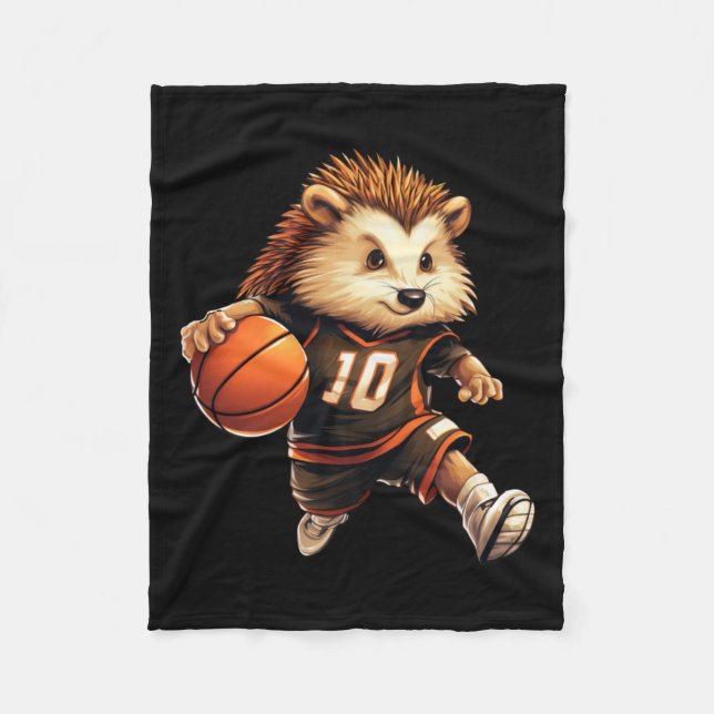 Basketball Hedgehog  Fleece Blanket (Front)