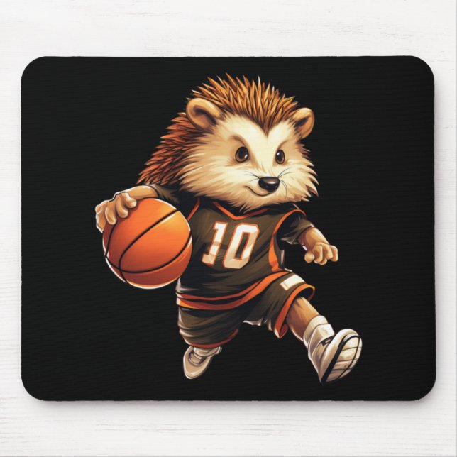 Basketball Hedgehog  Mouse Mat (Front)
