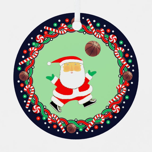 Basketball Holiday Gift Ceramic Ornament (Front)