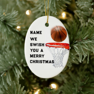 Basketball Holiday Gift Ceramic Tree Decoration