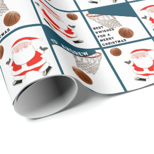 Basketball Holiday Gift Wrapping Paper