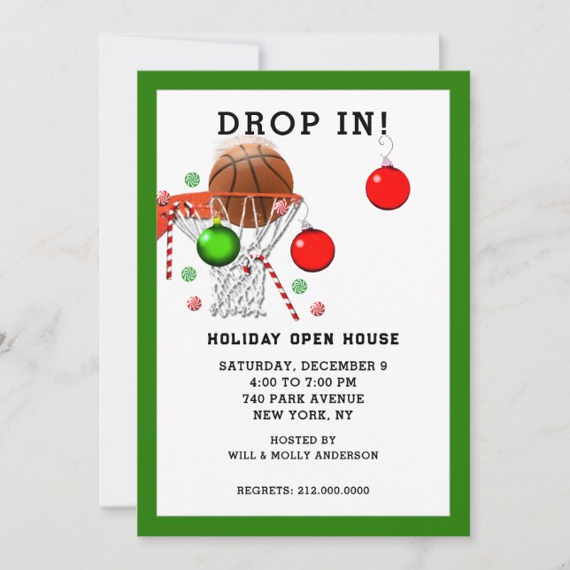 Basketball Holiday Party Invitation (Front)