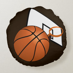 Basketball Hoop and Ball Sports Round Cushion