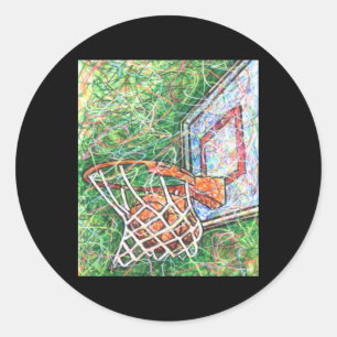Basketball Hoop And Net  Classic Round Sticker