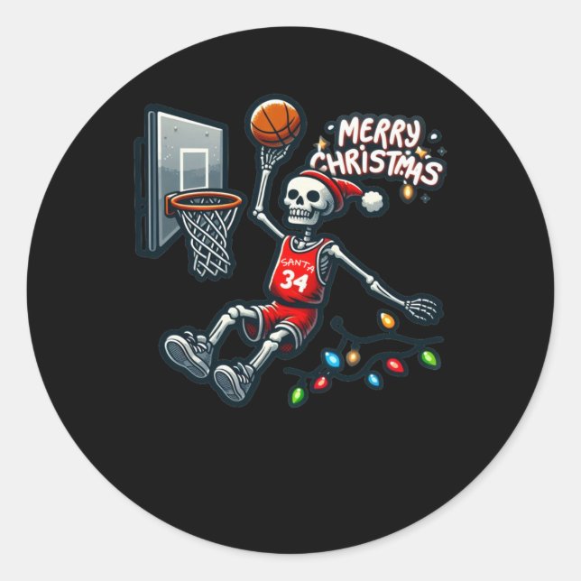 Basketball Hoop  Classic Round Sticker (Front)
