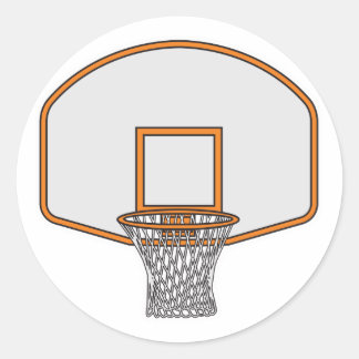 basketball hoop classic round sticker