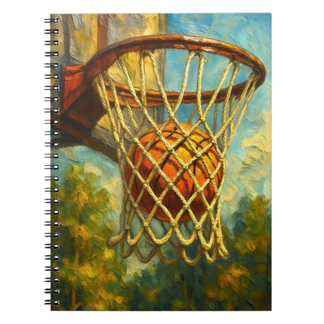 Basketball Hoop Impressionist Art Notebook | Sport (Front)