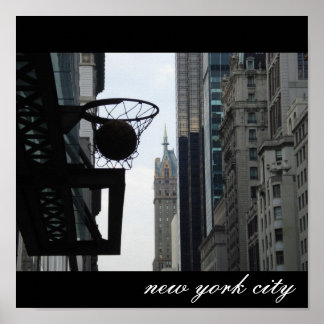 Basketball hoop in New York City. Poster