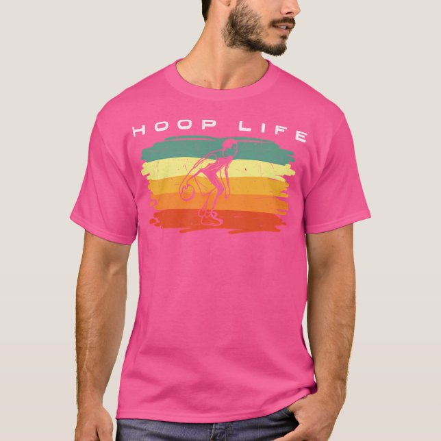 Basketball Hoop Life Retro Colourful T-Shirt (Front)