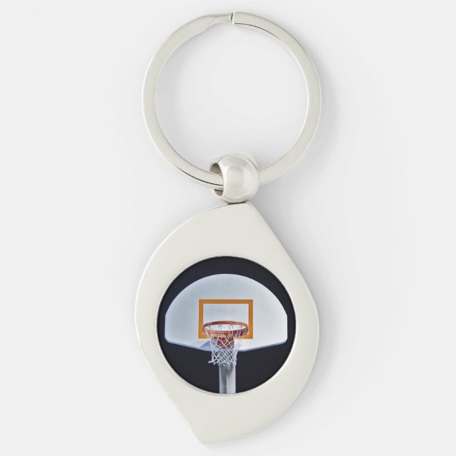 Basketball Hoop Metal Key Chain (Front)