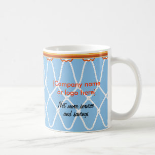 Basketball Hoop Net_blue_corporate promo Coffee Mug