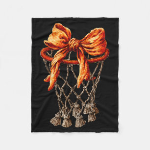 Basketball Hoop Net Coquette Bow Basketball Player Fleece Blanket