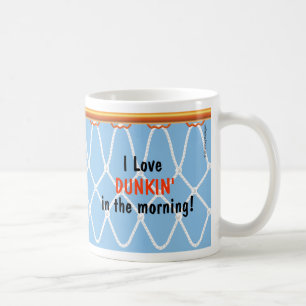 Basketball Hoop Net_I Love Dunkin'_blue Coffee Mug